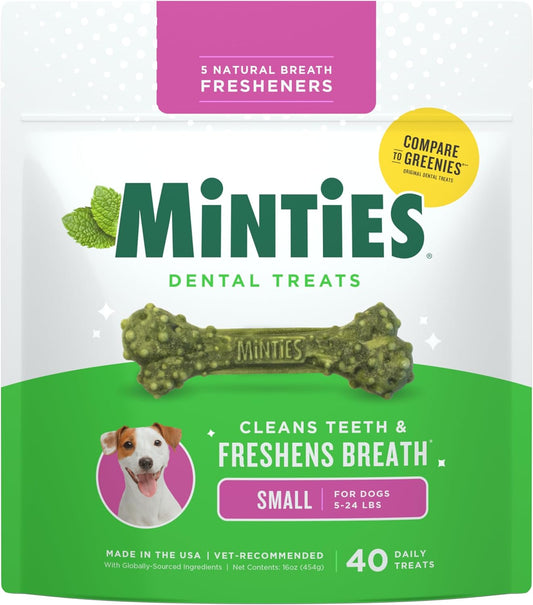 Vetiq Dog Dental Bone Treats, Dental Chews for Dogs, (Perfect for Tiny/Small Dogs under 40 Lbs)